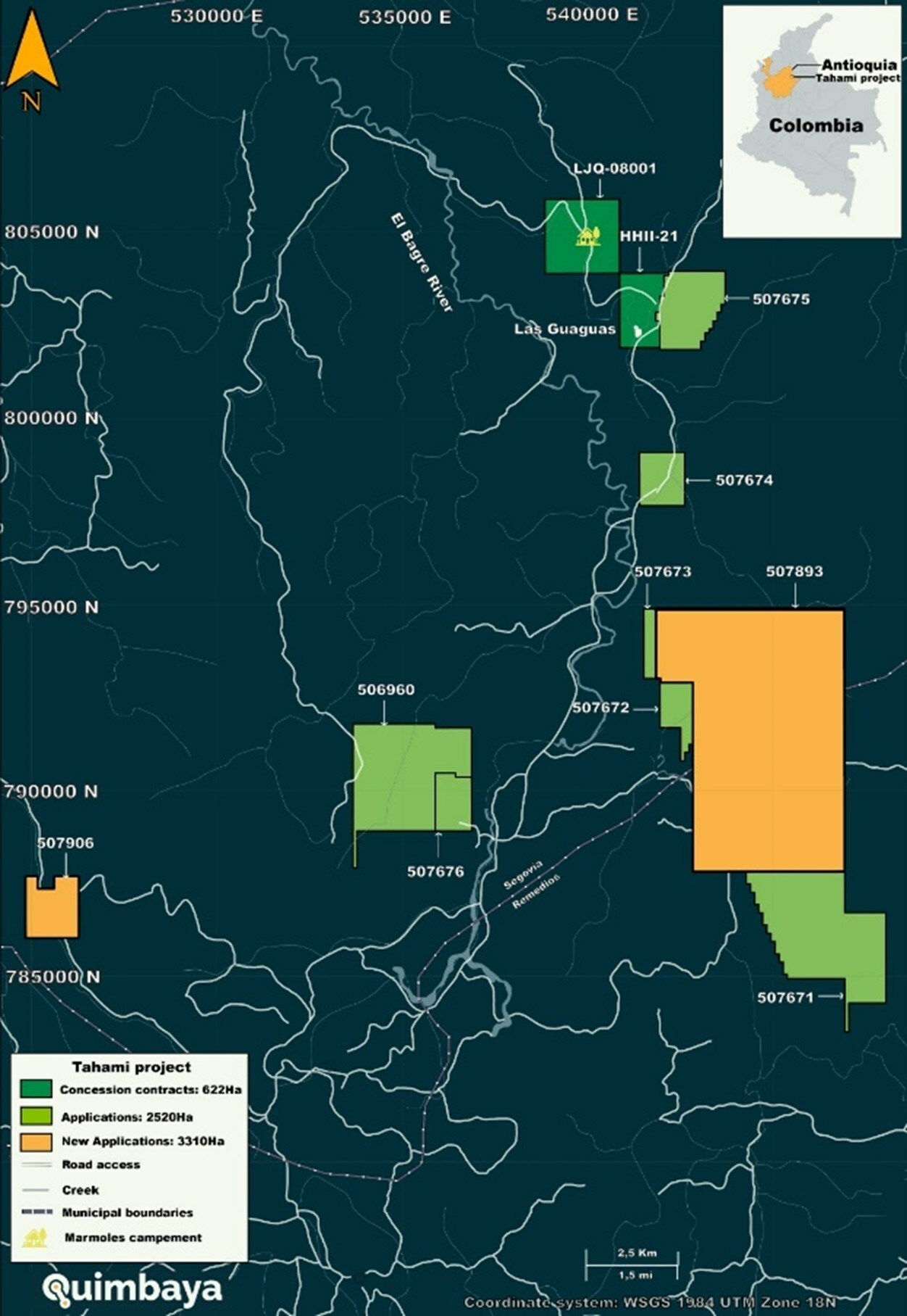 New Applications (CNW Group/Quimbaya Gold Inc.) New Applications (CNW Group/Quimbaya Gold Inc.)
