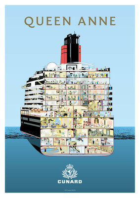 Cunard creates 1920's style Cutaway image to celebrate the company's 183rd Birthday, and the upcoming debut of its new ship, Queen Anne.