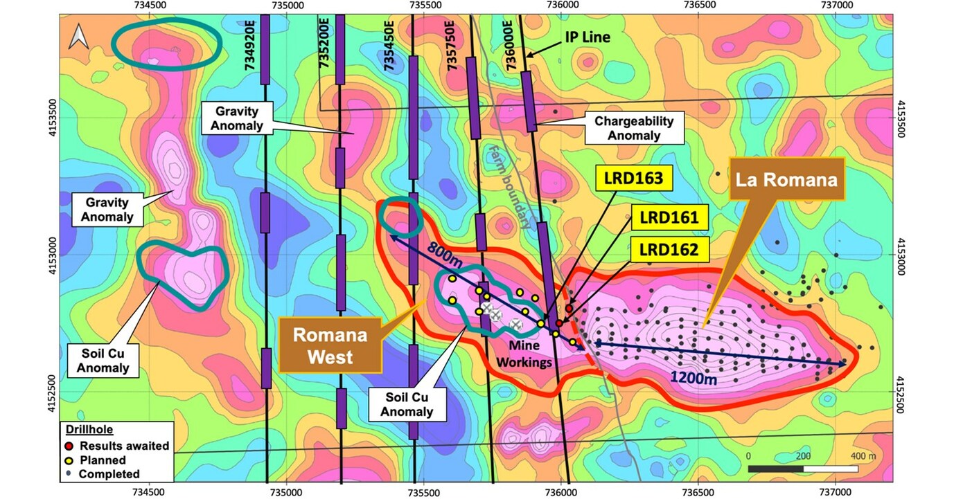 PAN GLOBAL REPORTS NEARSURFACE COPPERTIN MINERALIZATION AT ROMANA