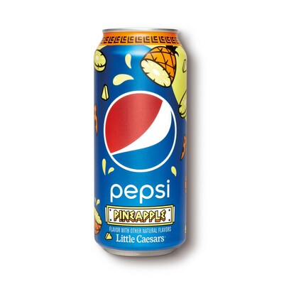 Starting July 17, and for a limited time only, Little Caesars customers can get the summery flavor of Pepsi Pineapple in a one-of-a-kind 16 ounce can, featuring a co-branded never-before-seen design nodding to the refreshing combination of Pepsi cola and sweet, fruity notes of pineapple.