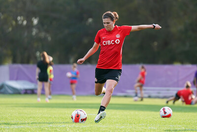 Canadian soccer icon Christine Sinclair kicks off partnership with CIBC which is donating $100,000 to support her legacy of ensuring equity in the sport. (CNW Group/CIBC)
