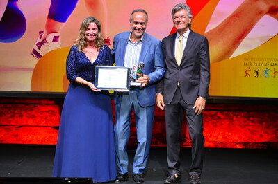 Antonio Cabrini with Giancarlo Antognoni and Valeria Speroni Cardi, Fair Play Menarini International Award 2023
