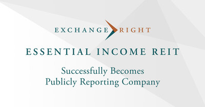 PASADENA, Calif. - ExchangeRight has announced the ExchangeRight Essential Income REIT has become a publicly reporting company as of June 26, 2023, expanding the REIT’s capacity to serve additional investors along with their registered representatives and advisors (Thursday, July 6, 2023).