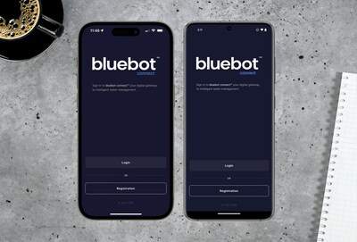 The bluebot water app is now available on Android and iOS mobile devices