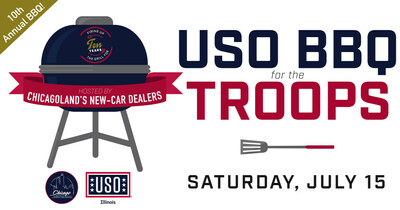 The 10th Annual USO BBQ for the Troops is taking place at 80+ Chicagoland new-car dealers on Saturday, July 15.