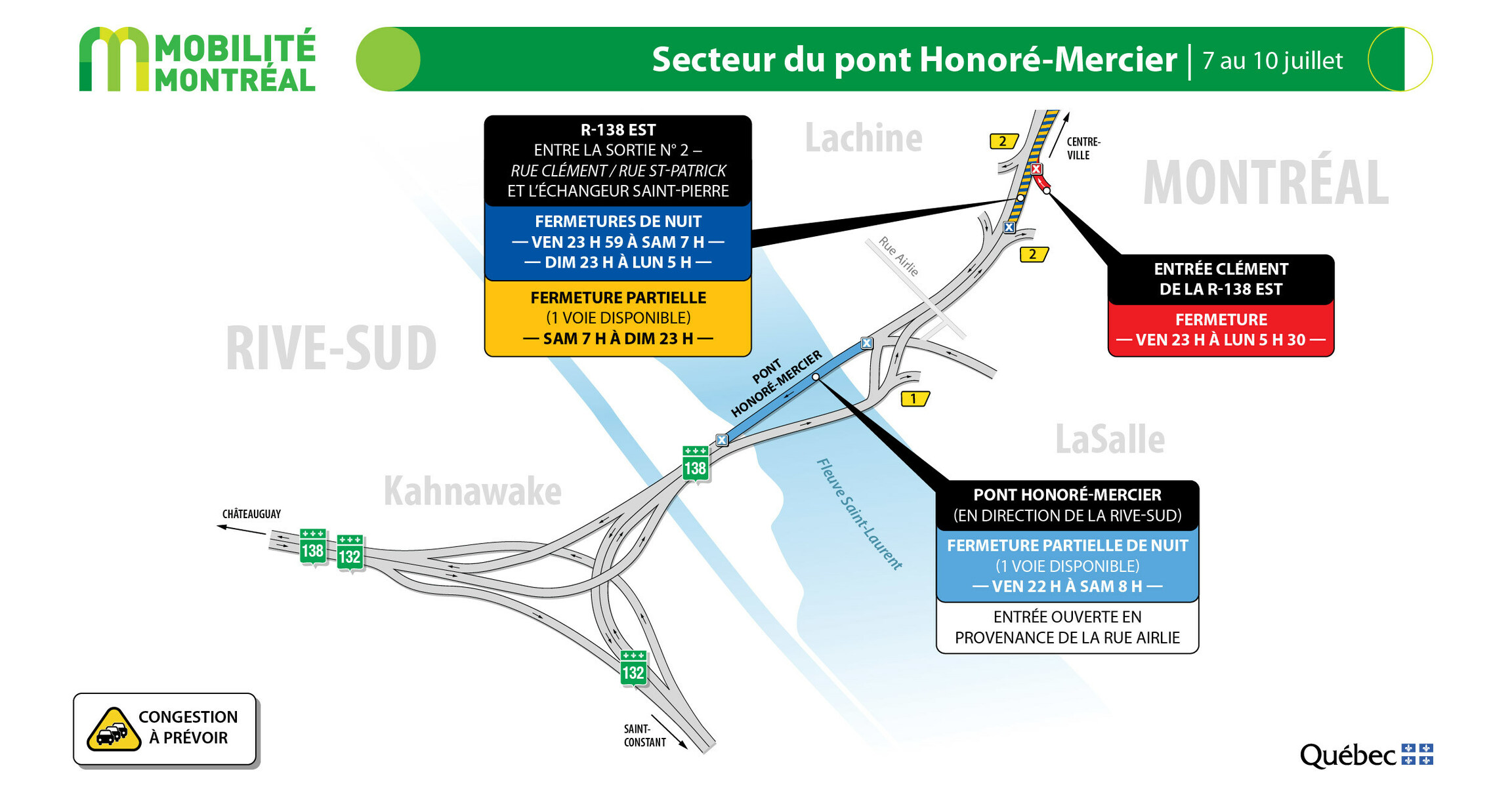 PLANIFIER SES DÉPLACEMENTS DURANT LA FIN DE SEMAINE DU 7 AU 10 JUILLET