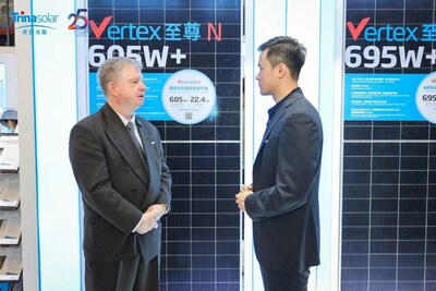 left :Kevin Gibson, managing director at PVEL; right: Theo Xin, product manager at Trina Solar