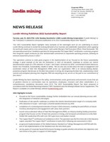 Lundin Mining Publishes 2022 Sustainability Report (CNW Group/Lundin Mining Corporation)