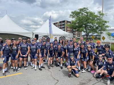 RONA inc. proudly donated nearly $420,000 to the Fondation Charles-Bruneau at the Tour CIBC Charles-Bruneau cycling event happening from July 1 to July 7. The 59 cyclists of the RONA team, who cycled between 50 km and 600 km each, worked hard in their communities to collect donations. Over the past eight years, the RONA teams have raised more than $4.1 million for the Foundation through fundraising campaigns and corporate donations. (CNW Group/RONA inc.)