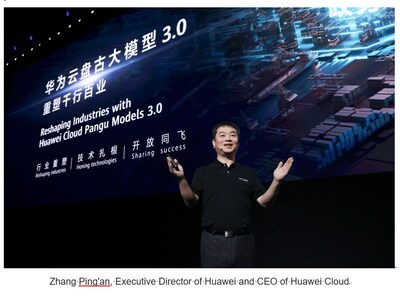 El Sr. Zhang señaló: “Los modelos Pangu de Huawei Cloud empoderarán a todas las personas de todas las industrias con un asistente inteligente, lo que los hará más productivos y eficientes”. (PRNewsfoto/Huawei)