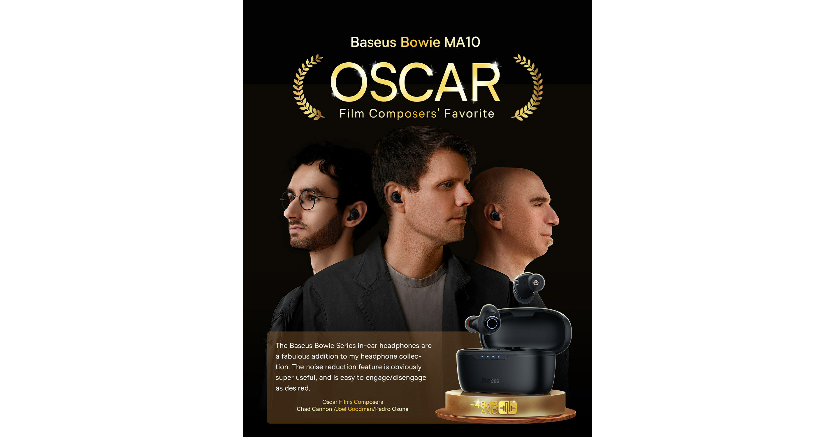 Baseus launched Bowie MA10 -- OSCAR Films Composers' Favorite Earbuds