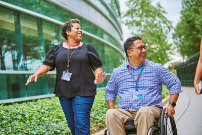 Pictured left to right: Adrienne Dawson, Head of DE&I, North America, and Eric Reyes, DE&I Relationship and Program Manager for North America and Latin America, Merck KGaA, Darmstadt, Germany. Reyes is also a founding member of the employee resource group, I'M Able, a network that supports and fosters unity and empowerment for individuals with disabilities, both visible and invisible, alongside their allies.