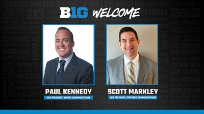 The Big Ten Conference has named Paul Kennedy vice president, sports communications and Scott Markley vice president, strategic communications.