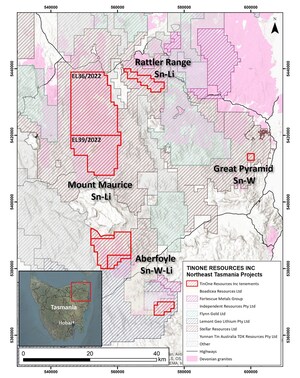 TINONE ACQUIRES THE PROSPECTIVE TIN-LITHIUM MOUNT MAURICE PROJECT, TASMANIA, AUSTRALIA