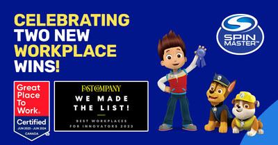 Spin Master Celebrates Esteemed Workplace Wins, Recognized by Fast Company as a Best Workplace for Innovators, and Earning a Great Place to Work® Certification (CNW Group/Spin Master)