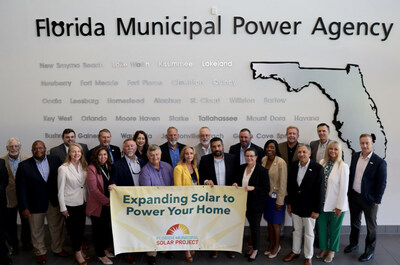 Florida municipal utilities announce expansion of large-scale solar project. Representatives of member utilities of the Florida Municipal Power Agency and Origis Energy gather to celebrate one of the largest municipal-backed solar projects in the nation.