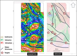 Awalé's Airborne Magnetics Details Copper and Gold Targets on the Odienné Project