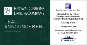 BGL Real Estate Advisors Completes Retroactive C-PACE Financing and Loan Restructuring for Historic Stambaugh DoubleTree Hilton Hotel in Downtown Youngstown, Ohio