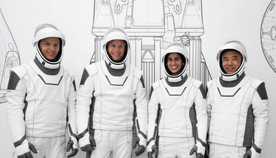 The four crew members who comprise NASA's SpaceX Crew-7 mission pose for a photo in their spacesuits during a training session at the company's headquarters in Hawthorne, California. From left to right are: Mission Specialist Konstantin Borisov, Pilot Andreas Mogensen, Commander Jasmin Moghbeli, and Mission Specialist Satoshi Furukawa. Credits: SpaceX