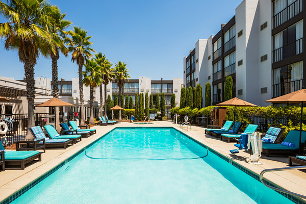 The hotel boasts the largest outdoor hotel pool in Marin County, CA.