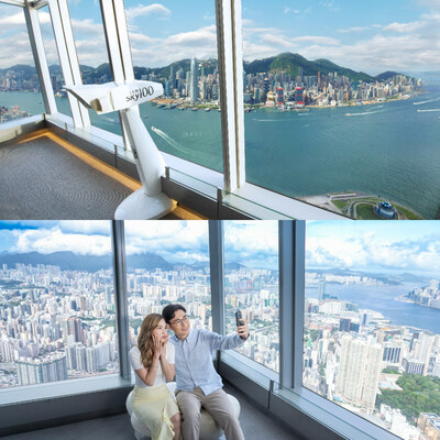 sky100 offers 360-degree panoramic day and night views of the city and its famous Victoria Harbour (PRNewsfoto/sky100 Hong Kong Observation Deck)