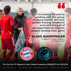International Soccer Academy and FC Bayern Announce World Cup Winner Klaus Augenthaler as Head Coach of Global Academy