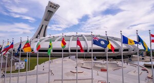Reconstitution historique des pays participants aux Jeux olympiques de Montréal pour le 47(e) anniversaire du Parc olympique