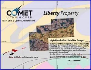 COMET LITHIUM HIGH RESOLUTION SATELLITE IMAGES FROM LIBERTY PROPERTY SUPPORT BROAD LITHIUM CORRIDOR