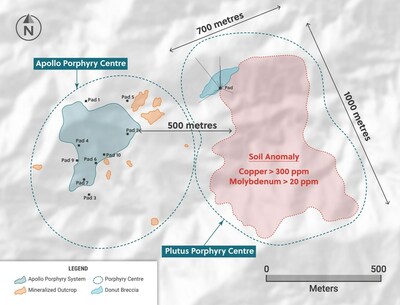 Figure 1: Location of Apollo and Plutus Porphyry Centres (CNW Group/Collective Mining Ltd.)
