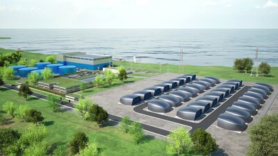 Artist's impression of a power plant comprising 32 FLEX reactors. (MoltexFLEX) (PRNewsfoto/MoltexFLEX Ltd)