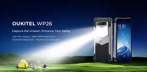Oukitel lance l'Oukitel WP26, le smartphone résistant par excellence doté de la lampe de camping la plus puissante (1200 lumens) pour les amateurs de plein air