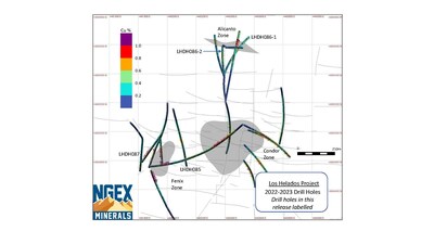 NGEx Minerals Los Helados Drill Holes July 2023 (CNW Group/NGEx Minerals Ltd.)