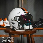 DUDE Wipes Cleans Up Cleveland Brown Helmets for First Time in 70 Years