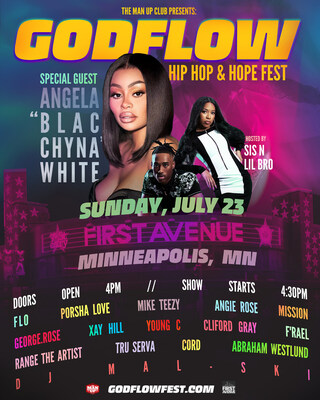 Godflow Hip Hop & Hope Fest in Minneapolis set to reach hundreds of youth from the Urban inner city to the suburbs with the Gospel through Hip Hop Music and offer long-term mentoring to young boys. 15 Christian hip hop artist from around the country will light up the stage at First Avenue hosted by Minnesota's own bother and sister hip hop duo Sis N Lil Bro (@wesisnlilbro) Angela "BLAC CHYNA" White recently baptized, will be the special Guest. Get tickets at Godflowfest.com or AXS.com