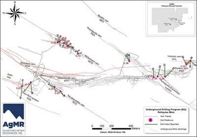 Figure 1: Location of Phase 1 underground drill holes at Reliquias reported in this news release. (CNW Group/Silver Mountain Resources Inc.)