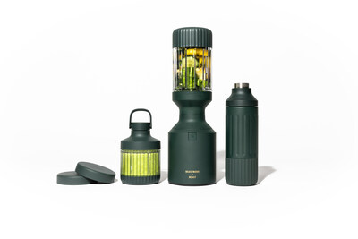 The Beastmode® system also features a super-premium Stainless Steel Hydration Bottle with a Carry Cap, Drinking Lid, and sturdy silicone base that fits inside most standard-size car cup holders.