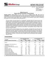 Mullen Group Ltd. Reports 2023 Second Quarter Financial Results (CNW Group/Mullen Group Ltd.)