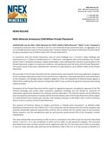 NGEx Minerals Announces C$40 Million Private Placement (CNW Group/NGEx Minerals Ltd.)