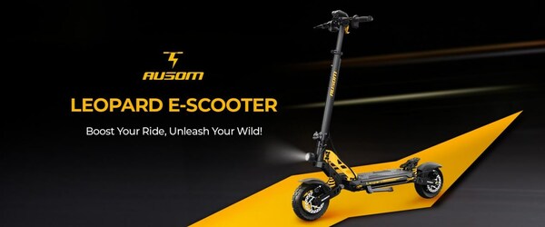 Ausom Leopard 10-inch Off-Road Electric Scooter, 1000W Motor 34mph Max Speed 20.8Ah Battery 52 Miles Range, 265lb Max Load with Smart LCD Display and Detachable Seat IP54