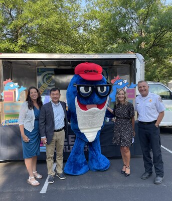 Left to right: Jennifer Moore, Executive Assistant to the Mayor / Records Administrator, The City of Rogers; Chae-Ung Um, President & CEO of StarKist; Charlie the Tuna; Mayor Stephanie Orman, The City of Bentonville; Tom Jenkins, Fire Chief, The City of Rogers
