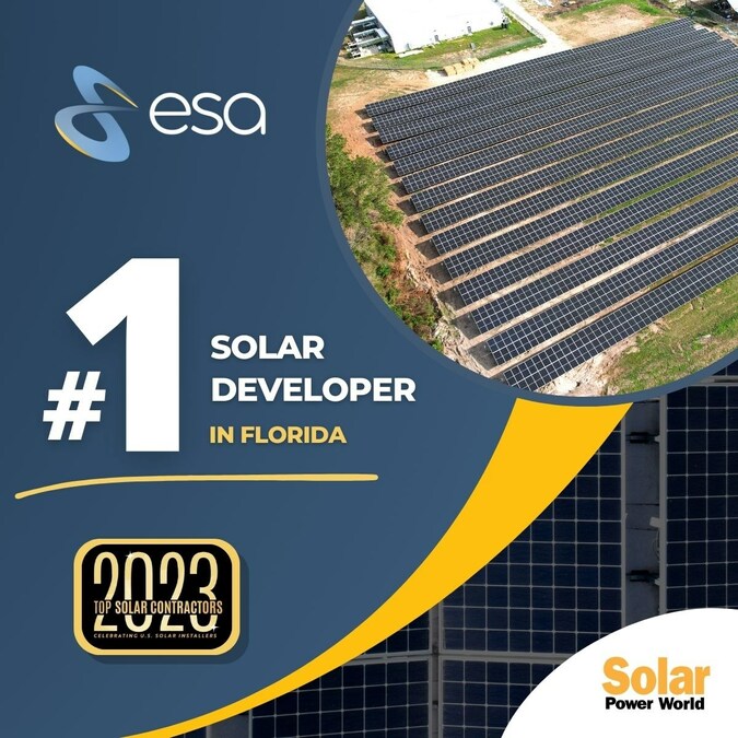 ESA RECOGNIZED AS THE #1 SOLAR DEVELOPER IN FLORIDA BY SOLAR POWER WORLD - Vimarsana News