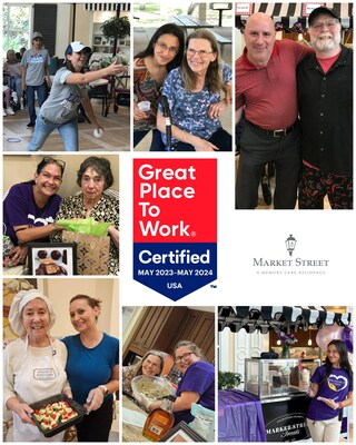 Market Street Memory Care Residence Palm Coast in Florida celebrates five consecutive years as a certified Great Place to Work under the operational management of Watercrest Senior Living.