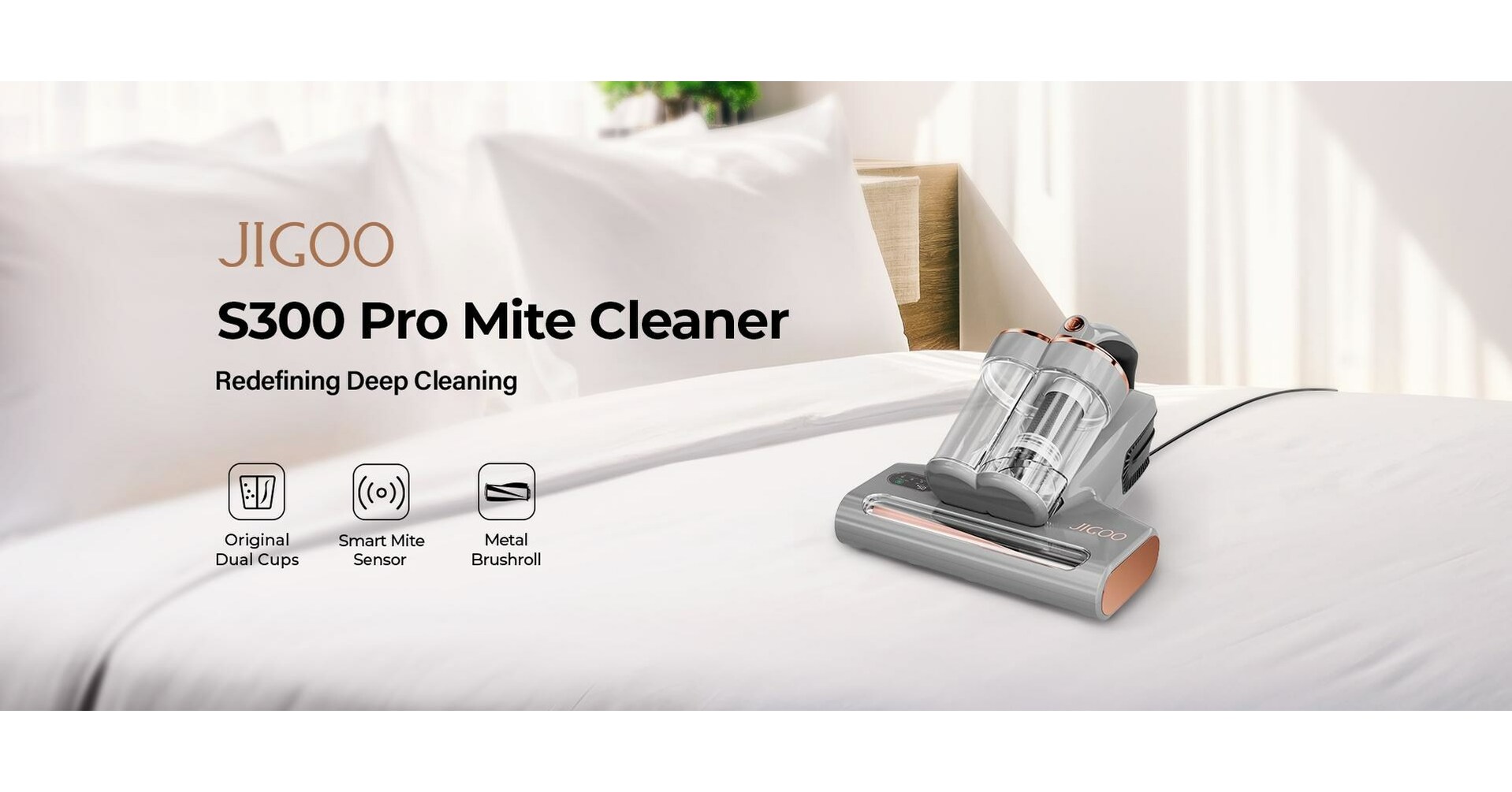 Introducing JIGOO S300 Pro: The Game-Changing Smart Dual-Cup Mite Cleaner