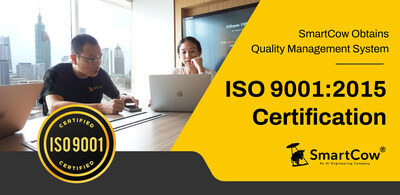 SmartCow obtains quality management system ISO 9001:2015 certification which covering area from from product development and supplier selection to distribution and invoicing of AIoT solutions.