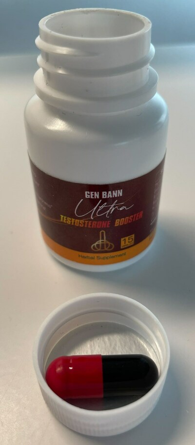 Gen Bann Ultra, Testosterone Booster (capsule rouge et noire) (Groupe CNW/Santé Canada)