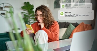 Customer receives a vehicle movement alert from the Elo GPS mobile app.