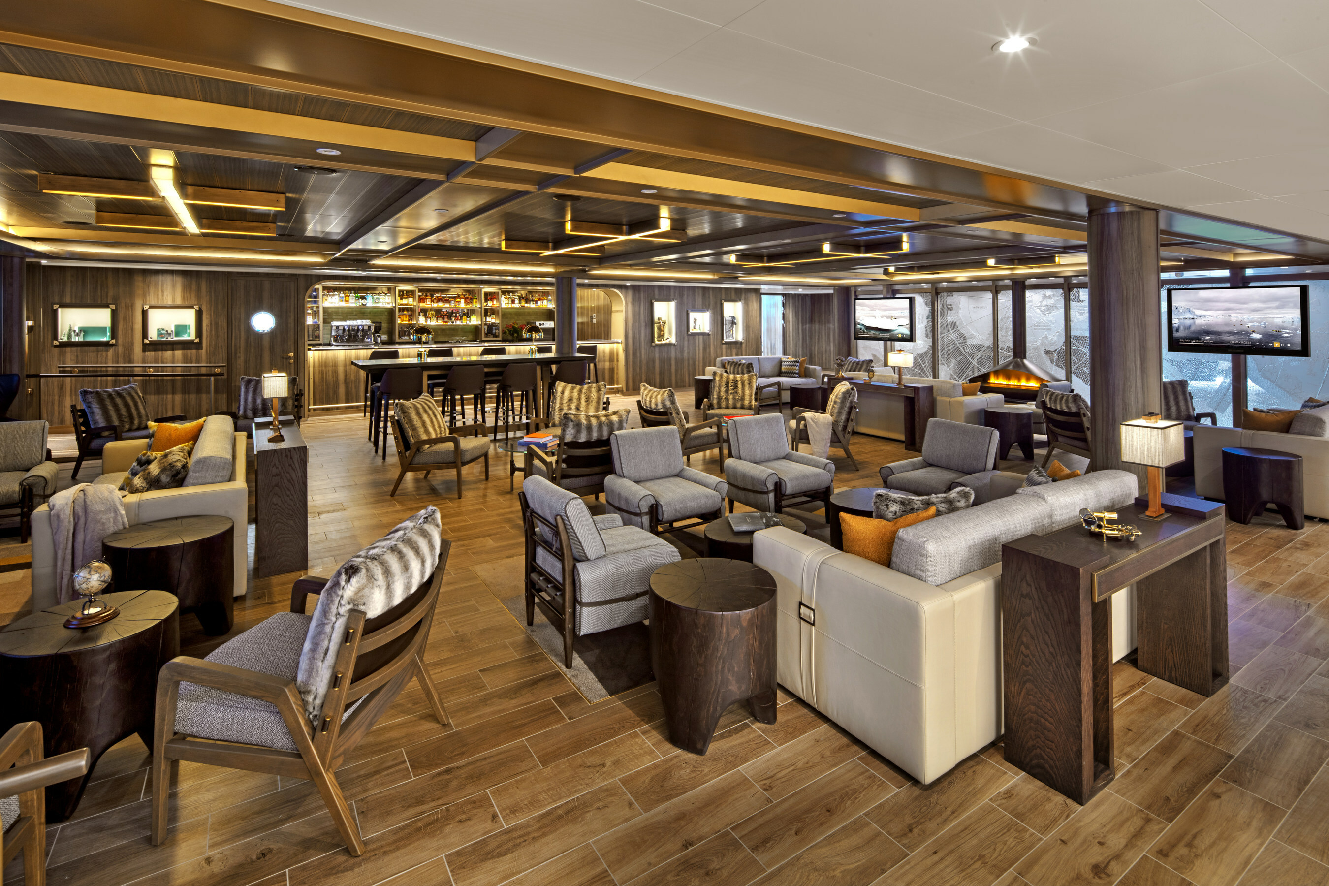 New Seabourn Pursuit to offer Unprecedented Elegance And Space - Expedition Lounge (Image at LateCruiseNews.com - July 2023)