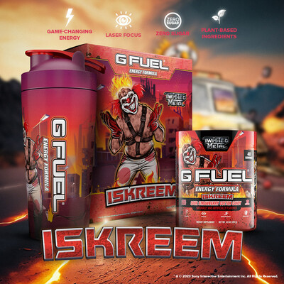 G FUEL is thrilled to announce their latest exciting collaboration with Sony Pictures Consumer Products with G FUEL ISKREEM – inspired by the highly anticipated live-action comedy series "Twisted Metal," streaming now on Peacock!