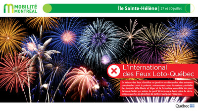 4. Pont Jacques-Cartier - feux d’artifice - jeudi 27 et dimanche 30 juillet (Groupe CNW/Ministère des Transports et de la Mobilité durable)