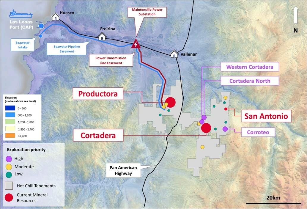 Figure 1. Exploration Growth Targets Across the Costa Fuego Project (CNW Group/Hot Chili Limited) Figure 1. Exploration Growth Targets Across the Costa Fuego Project (CNW Group/Hot Chili Limited)